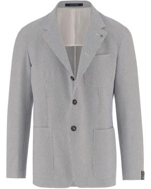 Tagliatore Striped Blazer - Grey