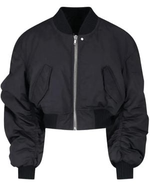 Rick Owens Ruched Cropped Jacket - Black