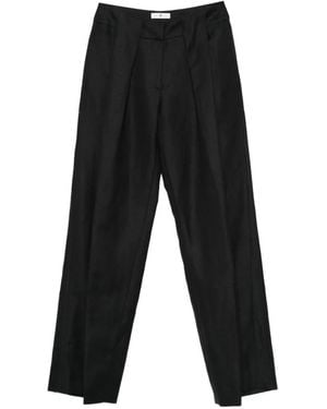 PT Torino Pleated Wool Trousers - Black