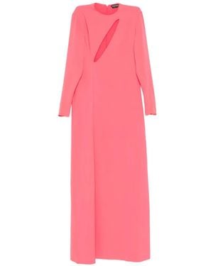 Tom Ford Cutout Long-Sleeve Dress - Pink