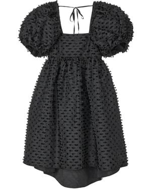 Cecilie Bahnsen Tilde Fiamma Fil-Coupé A.Line Mini Dress - Black