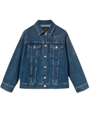 Twinset Rhinestone-Embellished Denim Jacket - Blue