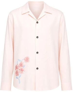 Paul & Joe Dragon-Print Camp-Collar Shirt - Pink
