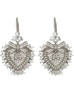 Dolce & Gabbana 18Kt Devotion Diamond Earrings - White