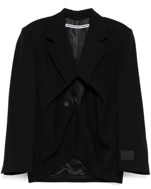 Alexander Wang exaggerated Split Front Blazer - Black