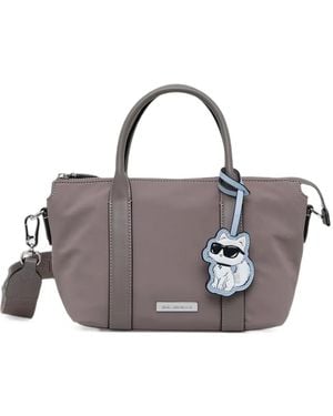 KARL LAGERFELD Choupette Charm-Detail Tote Bag - Grey