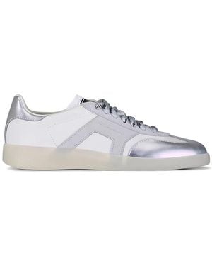 Santoni Dbs Oly Panelled Leather Trainers - White