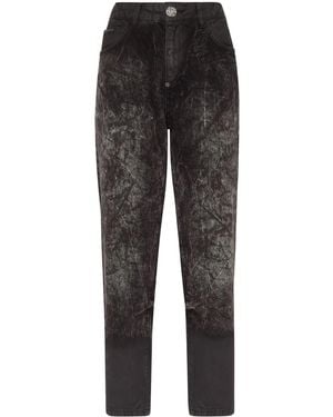 Philipp Plein ダメージ クロップドジーンズ - グレー