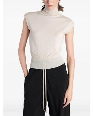 Rick Owens Ribbed Roll-Neck Jumper - White