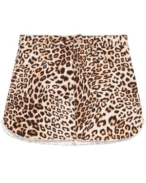 A PAPER KID Mini-Rok Met Luipaardprint - Naturel