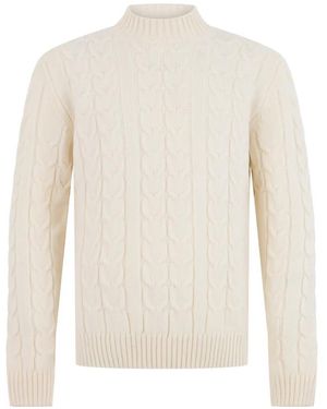 Slowear Cable-Knit High-Neck Sweater - White