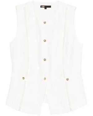 Maje Button-Detailed Vest - White