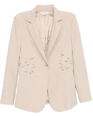 Saiid Kobeisy Embroidered Tailored Blazer - Natural