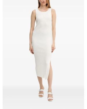 Guess Midi Ribbed Open-Back Dress - White