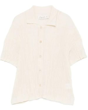 Phisique Du Role Buttoned Short-Sleeve Cardigan - White