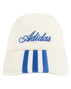 adidas Logo-Embroidered Striped-Peak Cap - Blue