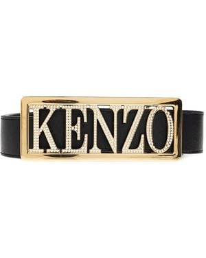 KENZO Large Logo-Plaque Belt - White