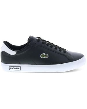 Lacoste Powercourt Lace-Up Leather Trainers - Blue