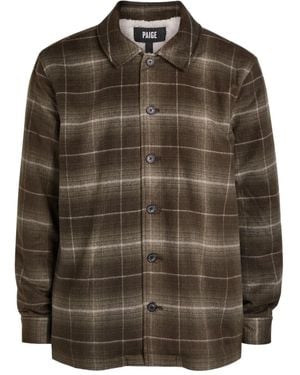 PAIGE Telford Plaid-Pattern Button Shirt Jacket - Brown