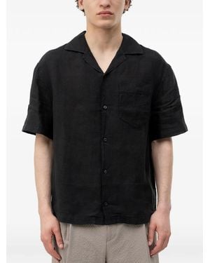 HUGO Short-Sleeve Camp-Collar Shirt - Black