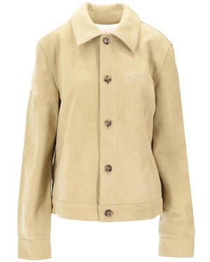 Ami Paris Lederjacke mit Knöpfen - Natur