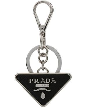 Prada Llavero con logo - Blanco