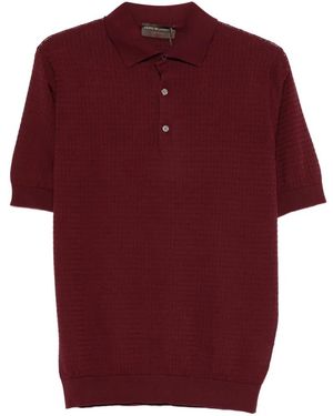 FILIPPO DE LAURENTIIS Patterned Polo Shirt - Red