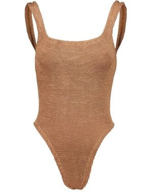Hunza G Bañador Con Cuello Cuadrado - Marrón