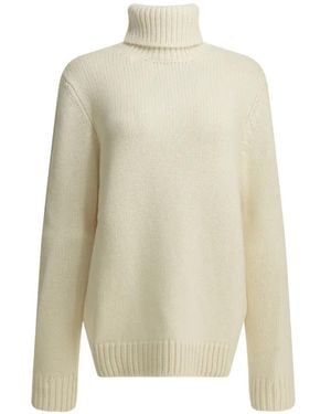 Semler Gerippter Pullover Mit Rollkragen - Weiß