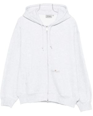 Carhartt Logo-embroidered Zip-up Hoodie - White