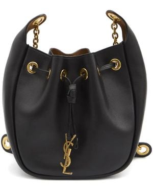 Saint Laurent Cassandre ドローストリング ショルダーバッグ - ブラック