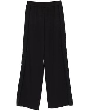 Twinset Trim Palazzo Pants - Black