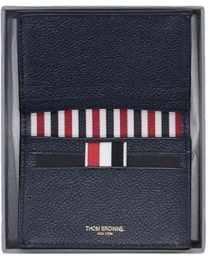 Thom Browne Pebble Grain Stripes Cardholder - Blue