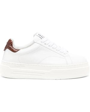 Lanvin Ddb0 Leather Platform Trainers - White