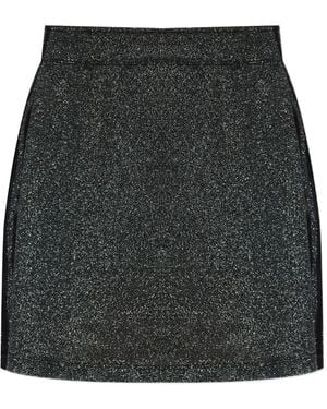 adidas Lurex Stripe-Detail Mini Skirt - Gray