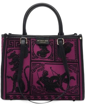 MY BEST BAG Small Leather-Trim Tote Bag - Purple