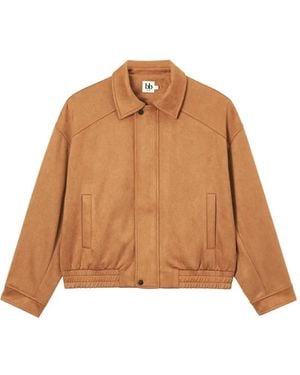 B+ AB Elasticated-Hem Jacket - Brown