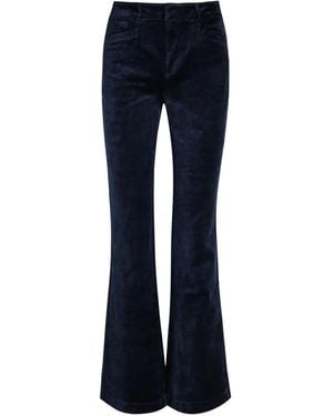 PAIGE Belt Loops Flared Trousers - Blue