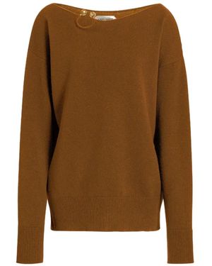 Alberta Ferretti Pull En Maille À Détail Appliqué - Marron