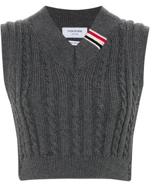 Thom Browne Pullunder Mit Zopfmuster - Schwarz