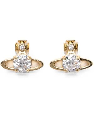 Vivienne Westwood Pendientes Reina Con Detalles De Cristal - Metálico