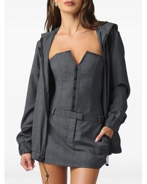 Kiki de Montparnasse Prince Of Wales Hooded Jacket - Black
