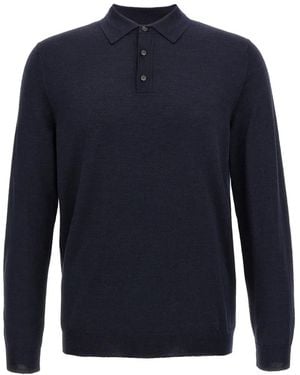 Zanone Long-Sleeve Polo Shirt - Blue