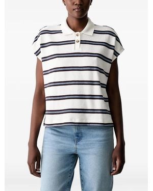 Marc O' Polo Striped Short-Sleeve Polo Shirt - Blue