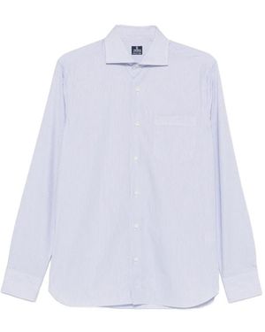 Truzzi Pinstripe-Pattern Chest-Pocket Shirt - White
