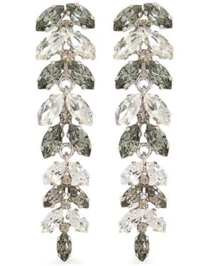 Erdem Crystal-Embellished Drop Earrings - White