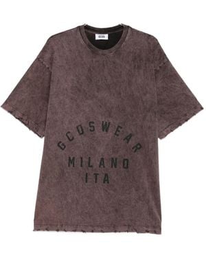 Gcds Distressed-effect Graphic-print T-shirt - ブラウン