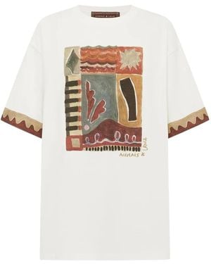 ALÉMAIS T-Shirt Michelle Imprimé - White