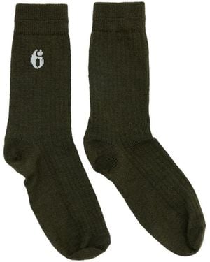 MM6 by Maison Margiela Wool Blend Socks - Green