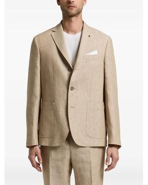 Peserico Single-Breasted Patch-Pocket Jacket - Natural